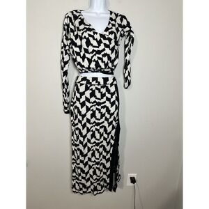 Kahlana Barfield Brown X Target Geometric Knit Wrap Top Maxi Skirt Set XXS/S